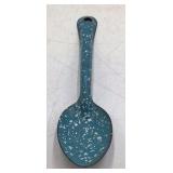 Vintage Blue Speckled Enamel Serving Spoon