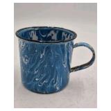Vintage Blue Marble Enamel Mug – Graniteware Camp Cup
