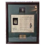 Framed Atocha Shipwreck 8 Reale Coin – Certificate of Authenticity