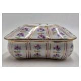 Vintage KPM Porcelain Trinket Box – Hand-Painted Floral Panels with Gold Accents