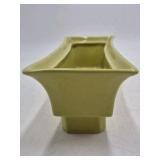 Vintage Jacquelin Ceramic Planter – Olive Green Glaze with Flared Rectangular Form