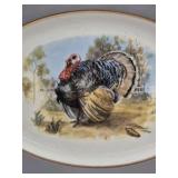 Embassy Vitrified China Oval Platter – Turkey in Landscape Scene