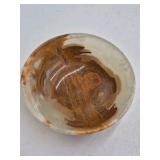 Polished Onyx Bowl – Honey Amber Veins