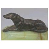 Vintage Onyx Ashtray – Bronze Figurine