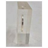 Vintage Zodiac Medallion Paperweight – Aries Bull in Acrylic Block