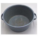 Vintage Gray Speckled Enamel Stock Pot with Lid – Large Dutch Oven Style