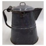 Vintage Gray Speckled Enamel Coffee Pot – Graniteware with Swinging Bail Handle