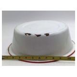 Vintage White Enamel Wash Basin – Graniteware with Red Rim Trim