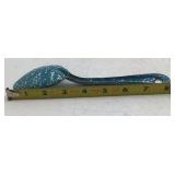 Vintage Blue Speckled Enamel Serving Spoon