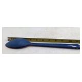 Vintage Blue Enamel Serving Spoon – Graniteware with Long Handle