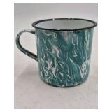 Vintage Teal Marble Enamel Mug – Graniteware Camp Cup