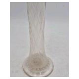 Vintage Clear Glass Swirl Vase – Crimped Rim Fluted Design