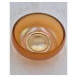 Vintage Iridescent Amber Glass Bowl