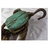 Vintage Block and Tackle Pulley System