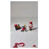 Vintage Miniature Christmas Ornaments – Mixed Set of Santa, Snowmen, Angels, and Toys