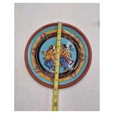 Vintage Native American Style Pottery Plate – Dancing Figures Border Design