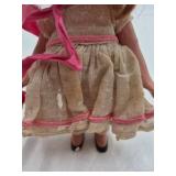 Vintage Storybook Doll – Rag Doll with Bonnet and Pink Dress