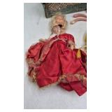 Vintage Small Dolls in Green Travel Trunk – Mesh Interior and Hinged Lid