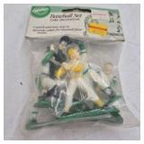 Vintage Miniature Cake Toppers and Wedding Rings – Bride Groom Bowler and Football Players