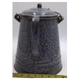 Vintage Gray Speckled Enamel Coffee Pot – Swinging Lid with Bail Handle
