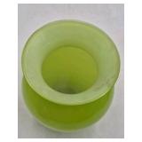 Vintage Vaseline Glass Vase – Bright Lime Green with Wide Flared Rim