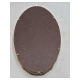 Vintage Filigree Mirrored Vanity Tray – Oval Gold Tone Border