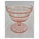 Vintage Pink Depression Glass Sherbet and Tumbler Set – Ribbed Pattern