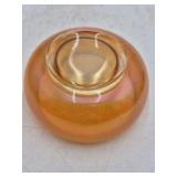 Vintage Iridescent Amber Glass Bowl