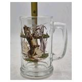 Vintage Glass Beer Mug – Northern Pike Fishing Scene
