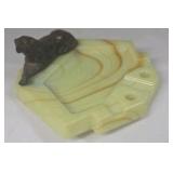 Vintage Onyx Ashtray – Bronze Figurine