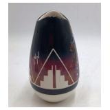 Vintage Sioux Pottery Vase – Native American Headdress Bison Motif