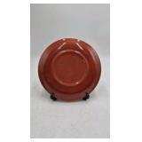 Vintage Native American Style Pottery Plate – Two Feathered Figures Dancing Circle Border