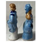 Occupied Japan Porcelain Figurines – Boy and Girl in Blue Outfits