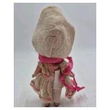 Vintage Storybook Doll – Rag Doll with Bonnet and Pink Dress