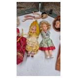 Vintage Small Dolls in Green Travel Trunk – Mesh Interior and Hinged Lid