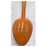 Vintage Orange Enamel Serving Spoon – Graniteware with Long Handle
