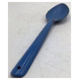 Vintage Blue Enamel Serving Spoon – Graniteware with Long Handle