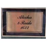 Framed Atocha Shipwreck 8 Reale Coin – Certificate of Authenticity