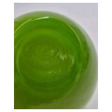 Vintage Vaseline Glass Vase – Bright Lime Green with Wide Flared Rim