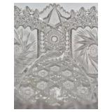 Vintage Clear Cut Glass Bowl – Pinwheel and Diamond Pattern