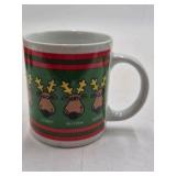 Vintage Christmas Lot – Mica Snow Box, Sleigh Bells, Bear JOY Wall Decor, Reindeer Mug