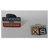 Vintage 1956 Stevenson-Sparkman Political Campaign Pins
