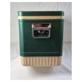 Vintage Coleman Green and Tan Metal Cooler – Diamond Logo Made in USA