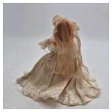 Vintage Red-Haired Bride Doll – Ivory Lace Gown Veil Long Train