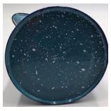 Vintage Blue Speckled Enamel Coffee Pot – Graniteware with Bail Lid