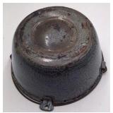 Vintage Gray Speckled Enamel Wash Basin – Graniteware with Bail Handle