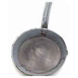 Vintage Gray Speckled Enamel Skillet – Graniteware Frying Pan with Long Handle