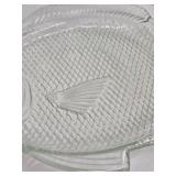 Vintage Glass Fish Plates – Textured Scale Design
