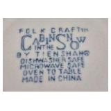 Cabin in the Snow Mixing Bowl – Folk Craft Christmas Snowman Trees