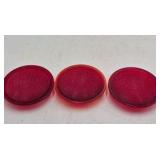 Vintage Hub Electric Co Chicago Red Glass Lens Covers – Textured Pattern